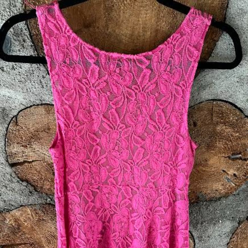Hot Pink Lace Free People Overlay
